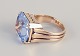 Bernhard Hertz, 
Danish 
goldsmith.
14 karat gold 
ring adorned 
with light blue 
semi-precious 
...