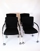 Set of four 
conference 
chairs in black 
fabric with 
leather arms 
for comfort. 
The chair is 
made ...