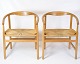 Set of 
armchairs, 
model 201 made 
of oak with 
wenge wood 
inlay with 
backrest and 
seat made of 
...