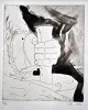 Ravn, Lars 
(1959 - ) 
Denmark: 
Composition, 
1989. Etching. 
Signed: LR 
1989. 6/10. H: 
19.5 cm. W: ...