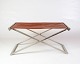 Stool from 
Michael 
Christensen, 
1960s. 
Upholstered 
with 
cognac-colored 
leather and 
brushed steel 
...