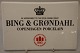 Bing and 
Grondah Dealer 
sign 20.5 x 
13.3 cm   By 
Appointment to 
the Royal 
Danish Court 
...