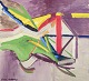 Göran Hellberg, 
Swedish artist.
Oil on canvas.
Abstract 
composition. 
Colorful ...