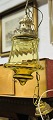 Beautiful amber 
lamp with blown 
glass, Fyens 
glassworks H 36 
cm Beautiful 
and in good 
condition