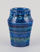 Aldo Londi for 
Bitossi. Vase 
in Rimini blue 
glazed ceramic 
with geometric 
...