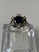 White Gold Ring with Sapphire & Diamonds, 14 Karat
Size: 54