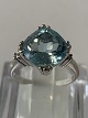 Gold Ring with Diamonds and Aquamarine 14 Karat
Size 54
