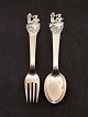H C Andersen 
children's 
spoon/fork 14.5 
cm. "Little 
Claus and Big 
Claus" 830 
silver no 
engraving ...