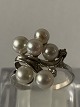 White Gold Ring with Pearls and Diamonds, 14 Karat
Size: 53