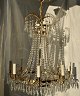 Large 
chandelier, 
brass with 744 
prisms, 20th 
century. With 8 
light arms for 
electricity. 
H.: 75 ...