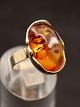 Sterling silver 
ring with amber 
size 55 stamped 
925 item no. 
611562