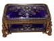 Alphonse Tahan 
(1830-1880) 
France.
Large gilded 
bronze 
Jewellery box 
with dark blue 
Sevres ...