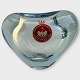 Holmegaard, 
Menuet, Heart 
vase, Aqua 
colored, 8cm 
wide, 6.5cm 
high, Design 
Per Lütken, 
Label: ...