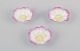 Three small 
French Art 
Nouveau bowls 
in faience.
Floral motif. 
Hand-painted in 
yellow and ...