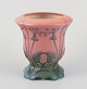 Ipsens, 
Denmark, 
ceramic vase 
with orange and 
green glaze.
Floral motifs 
in relief.
Late Art ...