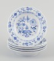 Meissen, 
Germany. A set 
of five small 
Blue Onion 
pattern 
porcelain 
plates.
Hand-painted 
...