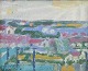 Leo Thellefsen 
(1909 - 1997), 
oil on board. 
Modernist 
landscape.
Colourful 
palette.
Dated ...