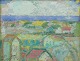 Leo Thellefsen 
(1909 - 1997), 
oil on board. 
Modernist 
landscape.
Colourful 
palette.
Title: ...