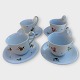 Bing & 
Grondahl, 
Flowered cups, 
4 older 
high-handled 
cups with old 
clinkers and 
small 
scratches. ...