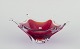 Murano, Italy.
Art glass bowl 
in dark red and 
clear glass.
Hexagonal 
shape. ...