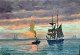 Landt, Frants 
(1885 - 1975) 
Denmark: Marine 
with sailing 
ship and motor 
ship. Oil on 
canvas. ...