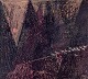 Unknown Swedish 
artist.
Mixed media on 
board.
Reindeer herd 
in a night 
landscape.
Abstract ...