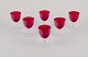 Monica Bratt 
for Reijmyre, 
Sweden.
A set of six 
‘Rosemarie’ 
wine glasses.
Ruby red bowl, 
clear ...