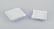 Meissen, 
Germany. Two 
square bowls of 
white 
porcelain, blue 
rim.
Early 20th ...