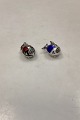 Norwegian 
Sterling Silver 
Salt & Pepper 
Set red and 
blue enamel 
fish
In fine ...