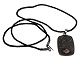 Georg Jensen 
dark pendant 
with fish in 
iron and a 
little silver. 
With an 
original black 
string ...