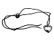 Georg Jensen 
sterling 
silver, heart 
pendant and 
long black 
string necklace 
with silver in 
both ...