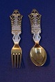 Michelsen set 
Christmas spoon 
and fork 1923 
of Danish ...