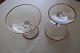 Glasses for liqueur with gilt edge at the top as 
well as at the bottom
From the 1950-years
We have: 8 stk.
Price pr. stk: DKK 25,- 
Price for all 8 glasses: DKK 145,-
We prefer to sell all 8 glasses together
In a good condition