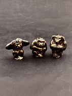 Royal Copenhagen stoneware miniature Knud Kyhn monkeys