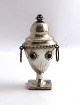 Fritz Sophus 
Albertus. Newer 
silver 
vinaigrette egg 
with red 
stones. Length 
8.2 cm