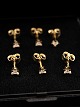 Set of 6 14 
karat gold 
earrings with 
diamond item 
no. 615783