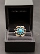 Georg Jensen 
sterling silver 
ring size 53 
moonlight 
blossom #10 
with 
turquoises, 
nice as new, 
...