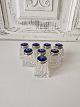 Set of 8 
crystal salt 
shakers with 
lids in gilded 
silver and 
enamel. 
Stamped: 
Sterling - 925s 
- ...