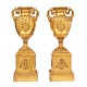 Pair of gilt 
wood Empire 
vases with 
label from 
August ...