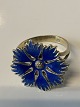 Ladies' ring in 
sterling silver 
with blue 
enamel.
Size 51 / 
16.23 mm.
Stamped BH ...