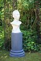 Old French 
column pedestal 
in wood with 
blue-gray paint 
and a fine 
patina. H: 
65cm. Top Dia.: 
...