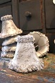 6 pcs. small 
old vintage 
lampshades from 
the 40s for 
chandelier in 
fabric with 
tulle and lace 
...