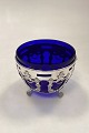 DFA Sugar / 
Candy Bowl in 
silver plated 
with blue glass 
insert
Diameter 11.5 
cm / 4.53 ...