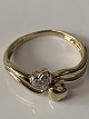 Heart ring with 
diamonds in 14 
carat gold
Stamp 585
Size 56
Checked by a 
...