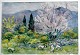 Fristrup, Grete 
(1905 - 1995): 
Landscape, Kos, 
Greece. 
Watercolor on 
paper. Signed 
1980. 30 x 43 
...