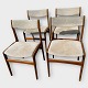 4 dining chairs 
in teak, 
slightly 
stained on the 
seats, 
otherwise in 
good used 
condition.