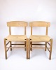 Set of two 
dining chairs, 
model J39, also 
known as the 
Folkestolen. 
Designed by 
Børge Mogensen 
...