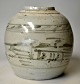 Chinese bojan 
without lid, 
19th century. 
Grayish shard 
with grayish 
landscape 
decorations. 
H.: ...