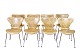 Set of eight 
Syver chairs, 
model 3107, 
designed by 
Arne Jacobsen 
in 1955 and 
produced by 
Fritz ...