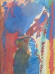 Jens Birkemose, 
Denmark.
Watercolor on 
paper with bird 
motif, 1975.
A vibrant and 
dreamlike ...